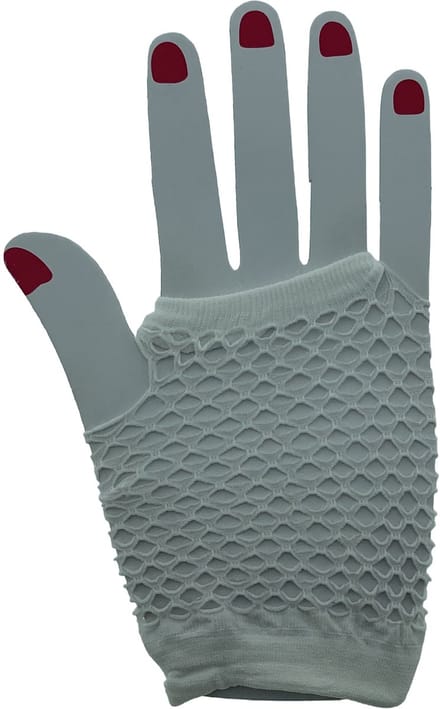 Korte net handschoenen Wit