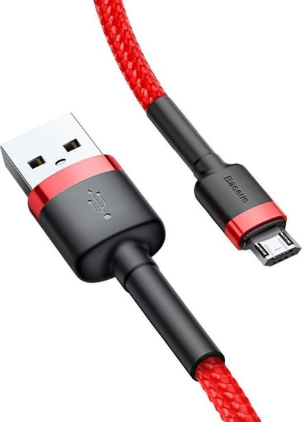 Baseus - Cafule - Kabel duurzame nylon kabel USB/micro USB kabel 1,5A 2M rood - (CAMKLF-C09)