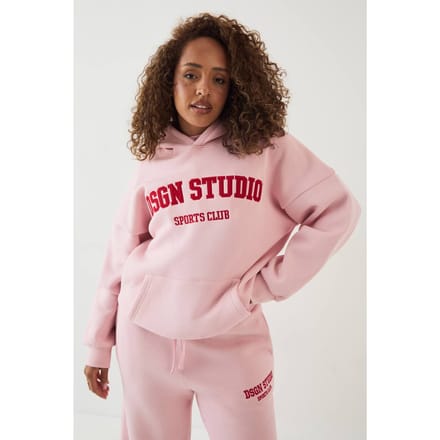 Dames Dsgn Studio Applique Oversized Hoodie | Pink | Maat: Small
