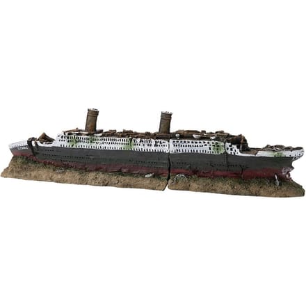 Titanic Lost Wrecked Boat Ship Aquarium Decoration Ornament wreck ornaments black
