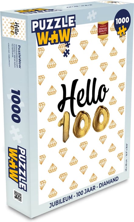 Puzzel Jubileum - 100 Jaar - Diamand - Legpuzzel - Puzzel 1000 stukjes volwassenen