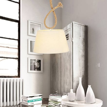 Näve Hanglamp Rope met stoffen kap, Ø 35 cm