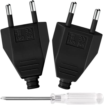 Dailygoods - 2 Stuks Euro Stekkers Veiligheidscontact 250V 2.5A
