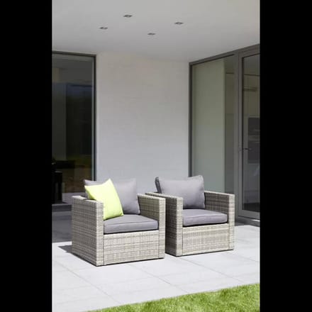 Wicker lounge fauteuil - tuinstoel- Vinci - antraciet - inclusief kussens