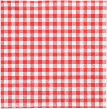 Servetten, 3-laags 1/4 vouw 33 cm x 33 cm rood "Vichy Karo" (360 stuks)