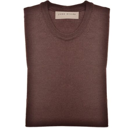 John Miller Trui Merino R-Neck Donker Rood / male