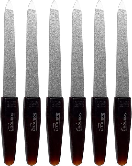 Set van 6 Saffieren Nagelvijlen uit Solingen - Professionele Vingernagelvijl - 12,5 cm