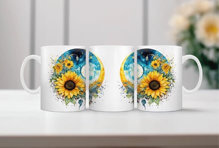 Auqarel koffiemok Zon en Maan 3
