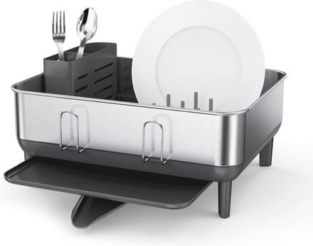Simplehuman - Afdruiprek Compact met Stalen Frame - Zilver - Roestvast Staal