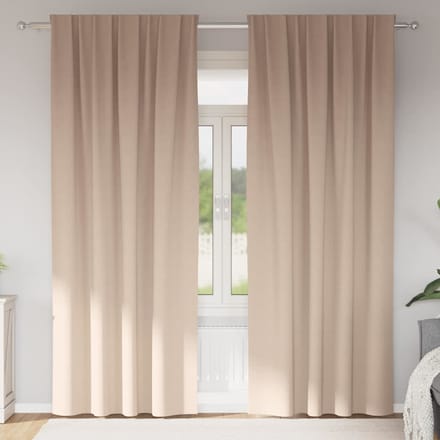 vidaXL - Blackout - Gordijnen - met - Ringen - 2 - st - Taupe - 245 - x - 140 - cm - Polyester