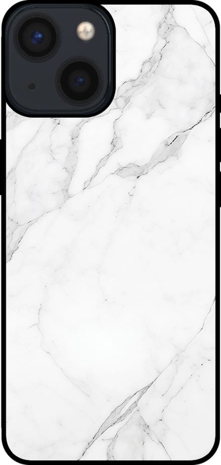 Smartphonica Telefoonhoesje voor iPhone 13 Mini met marmer opdruk - TPU backcover case marble design - Wit geschikt voor iPhone 13 Mini