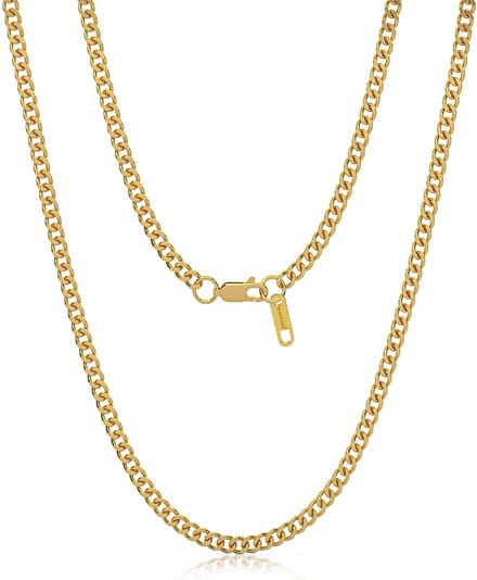 Malinsi® Ketting Heren - Cuban Link 60cm - Gold Plated RVS 5mm - Kettingen man