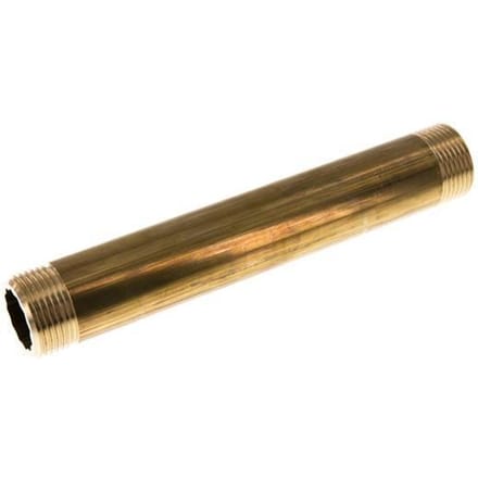 G 1'' Messing Dubbele Pijpnippel 16 Bar DIN 2982 - 200mm - FL2S-M-B-100G-200L