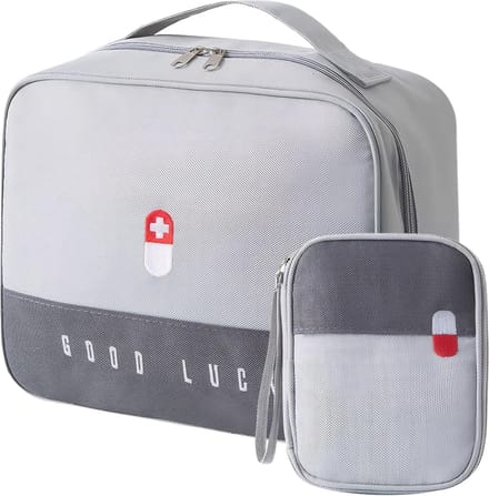2 Stuks Azalia EHBO Tas – Waterdicht, Compact & Draagbaar – Voor Thuis, Auto & Reizen (grijs)