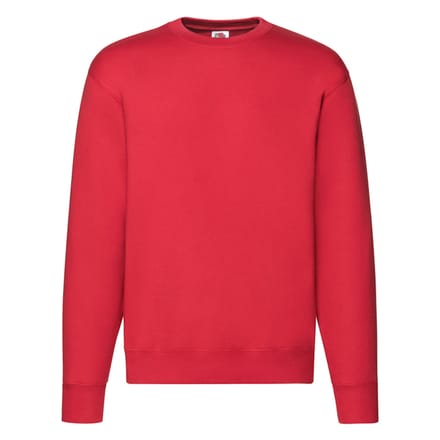 Fruit of the Loom Heren Premium Ingelegd Sweatshirt (Rood)
