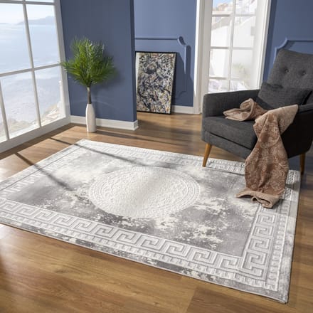 Harmony Oosters Vloerkleed Medaillon Grijs- 160x220CM