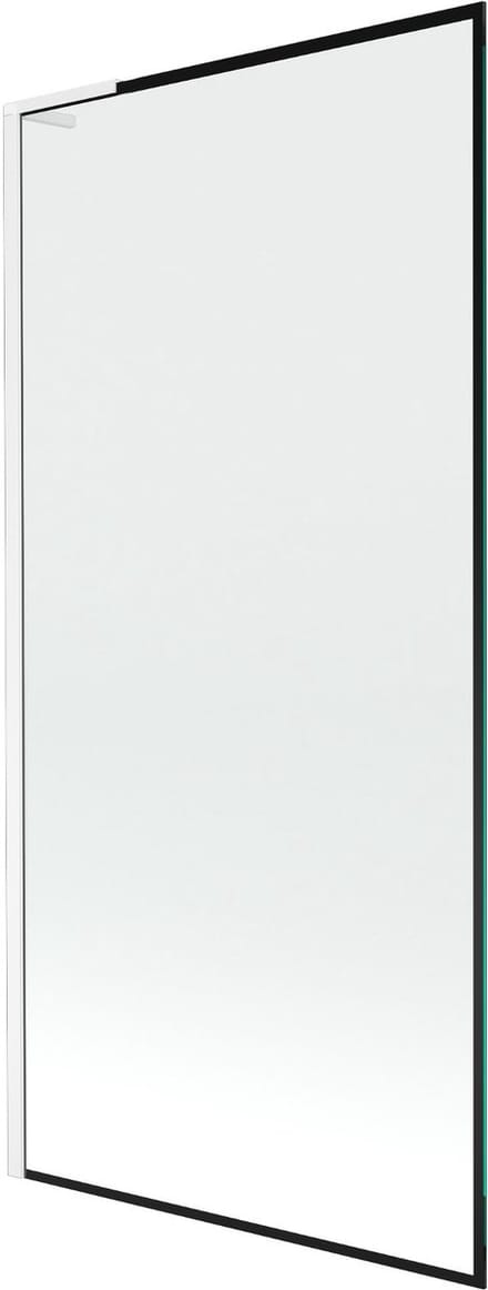 Mexen Next L badwand 1-deurs 90 x 150 , zwart frame, wit - 895-090-000-03-70-20
