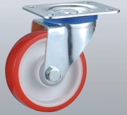 PU zwenkwiel met topplaat - 125mm - 230kg