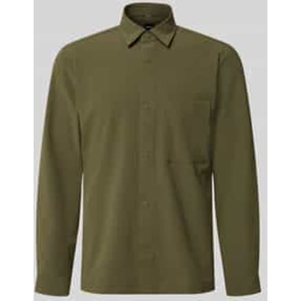 relaxed fit vrijetijdsoverhemd met labelpatch model 'P-LEO-K-P-263'