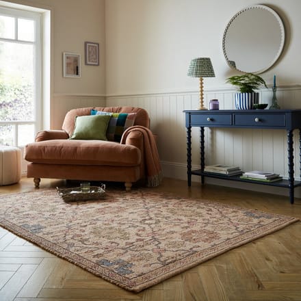 Flycarpets Laagpolig Jute Vloerkleed Celine - Groen / Roze 200x290 cm