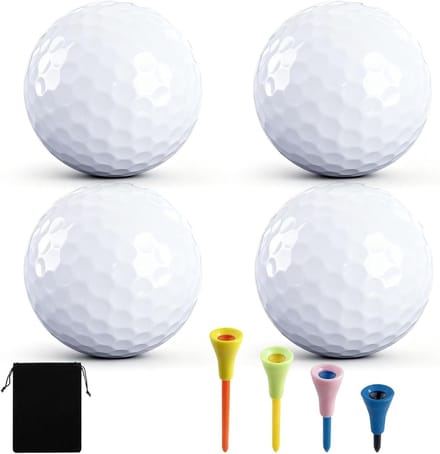 Set van 4 Plastic Golf Trainingsballen van 42mm met Steunen - Ideaal voor Oefeningen, Golf Swing en Driving Range