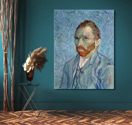 Handgeschilderd schilderij Olieverf op Canvas - Vincent van Gogh - Zelfportret in Den Haag