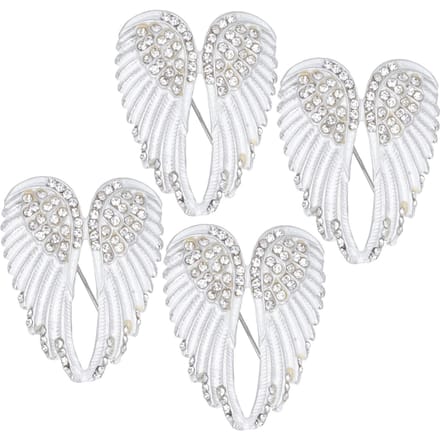 4 Stuks Broche Speld Diamant Engelenvleugel Patroon Schattige Mode Revers Speld Jas Badges Accessoire Wit wit