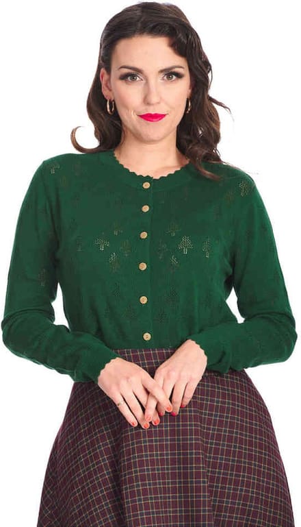 Banned - Happy Holiday Tree Cardigan - XL - Groen