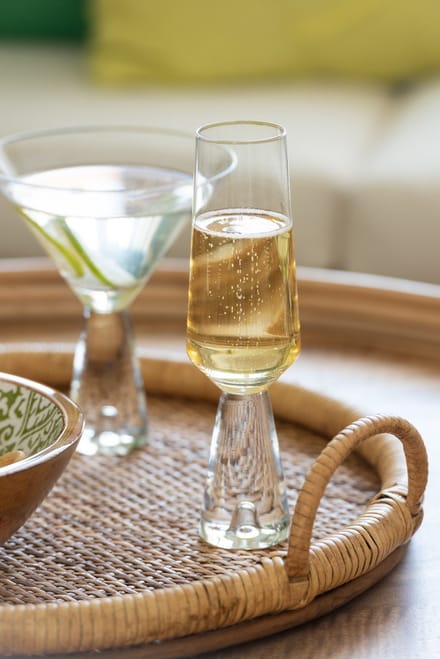 J-Line glas champagne Walker - glas - transparant - 4 stuks