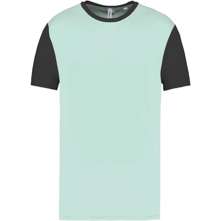 Tweekleurig herenshirt jersey met korte mouwen 'Proact' Ice Mint/Dark Grey - S