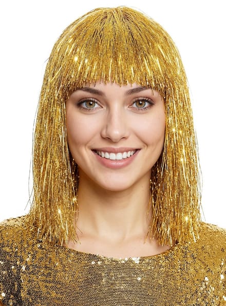 Lametta pruik goud