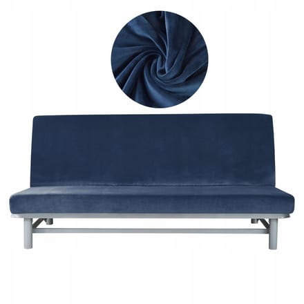 Donkerblauwe Velours Sofahoes 190-210cm - Stijlvolle Meubelbescherming