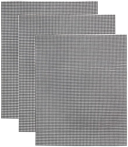Grillnet Antiaanbaklaag Zwart 3-pack
