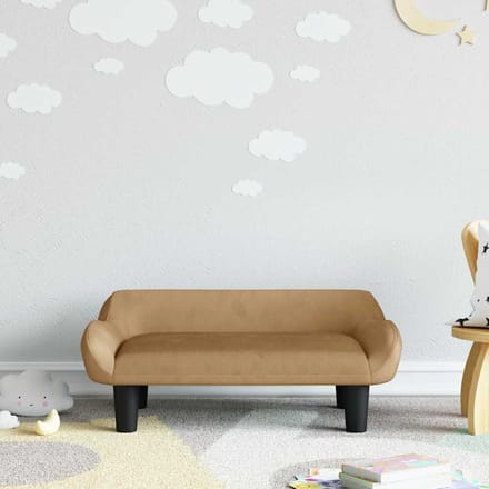 vidaXL - Kinderbank - 70x40x24 - cm - fluweel - bruin