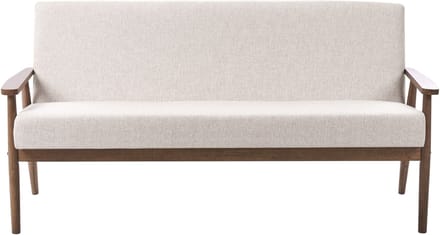 ESRUM - Driezitsbank - Beige/Donkerbruin - Polyester