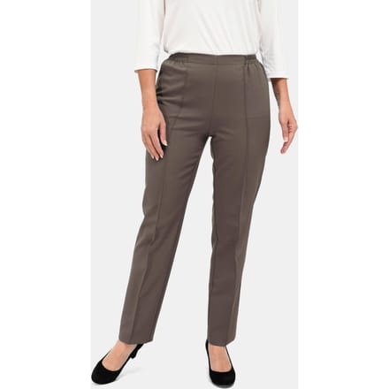 Re-fresh-broek met elastische tailleband - taupe - Gr. 48 van Goldner Fashion
