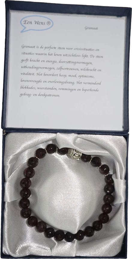 Halfedelstenen Armband in Geschenkdoos Granaat