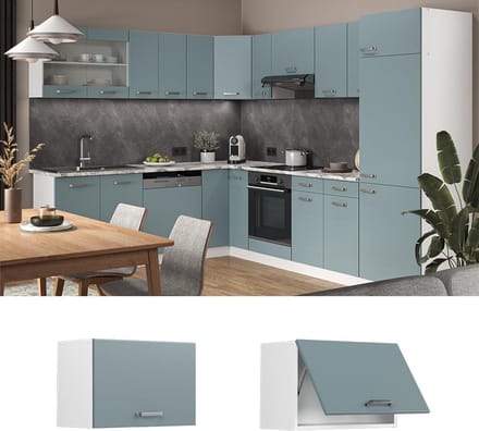 Keuken Hang Kast 60 cm Blauwgrijs Wit Universeel Plaatsbaar
