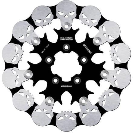 Zwevende motorremschijf met stalen krimpschijf Galfer Wave Design Skull