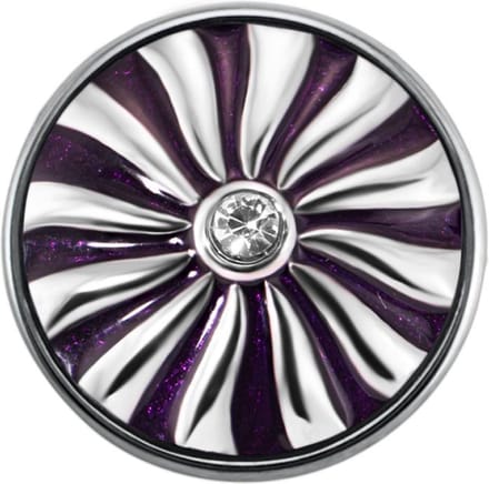 Quiges - Dames Click Button Drukknoop 18mm Bloem Paars - EBCM071
