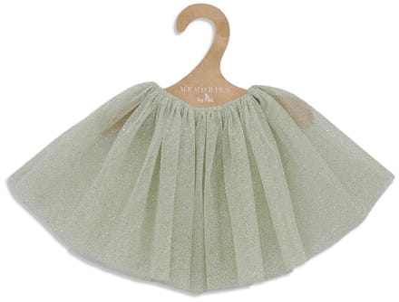 Asi poppenkleding rok tule mint goud - poppenoutfit.