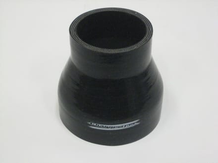 Rechte verlopen silicone - Zwart, 63-45mm