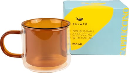 Dubbelwandig cappuccino glas met oor CHiATO, 250 ml