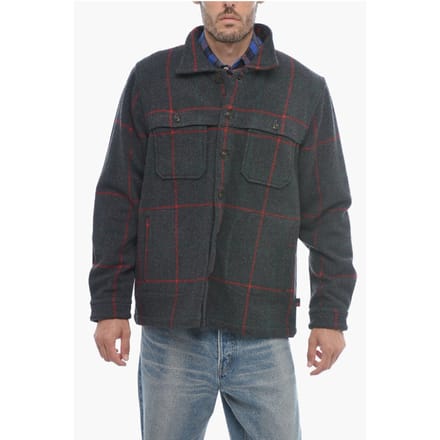 Geruit MALONE Overshirt van wolmix in grijs