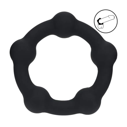 Levelz - Beaded Siliconen Cockring 35mm - Maat M
