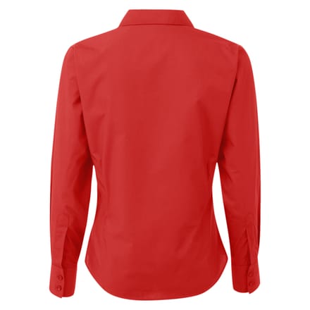 Premier Dames/Dames Popeline Blouse met Lange Mouwen (Rood)