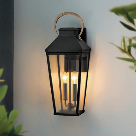 Hinkley LED Wand Buitenlamp Dawson | 2X E27 Max 40W | Black with Burnished Bronze accent