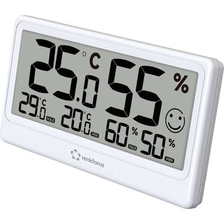Renkforce RF-6416470 RF-6416470 Thermo- en hygrometer Wit