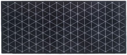 MD Entree - Design mat - Universal - Triangle Silver - Vloerkleed - Antislip - Machine wasbaar - 67 x 150 cm