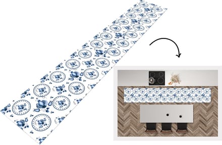 Keukenloper - Keukenmat - Patroon - Folklore - Tulp - 360x60 cm - Keuken vloerkleed